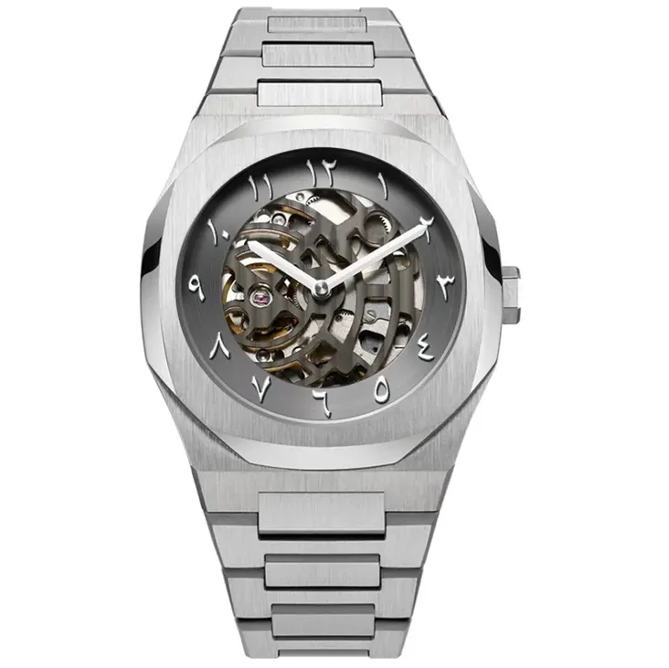 Customizable Luxury Skeleton Men's Watches Water Resistant 30m Mechanical Arabic Ladies Watch