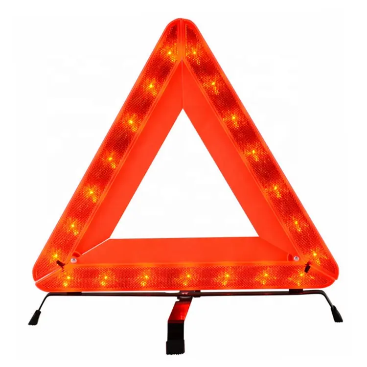 Дорожный треугольный светоотражающий предупредительный комплект для аварийной безопасности со светодиодной подсветкой на батарейках