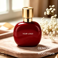 Parfum Rouge Marque Blanche 100ml EDP Longue Durée Pomme Patchouli Personnalisable Logo Boîte OEM ODM Luxueux Usage Quotidien