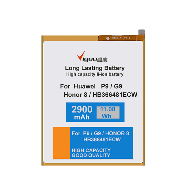 China 3.8V OEM Original Mobile Phone Li-ion Battery for Huawei P9 G9 Honor8 P9 Lite HB366481ECW