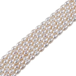 Zhuji Natural Freshwater Rice Pearl <b>Beads</b> 5-6mm Loose White Pink <b>Colored</b> <b>Beads</b> for DIY Jewelry Wholesale - Product Image 5