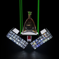 Présentateur de bouteille de champagne LED rechargeable personnalisé Affichage de bouteille Glorifier de bouteille en acier inoxydable avec éclairage laser