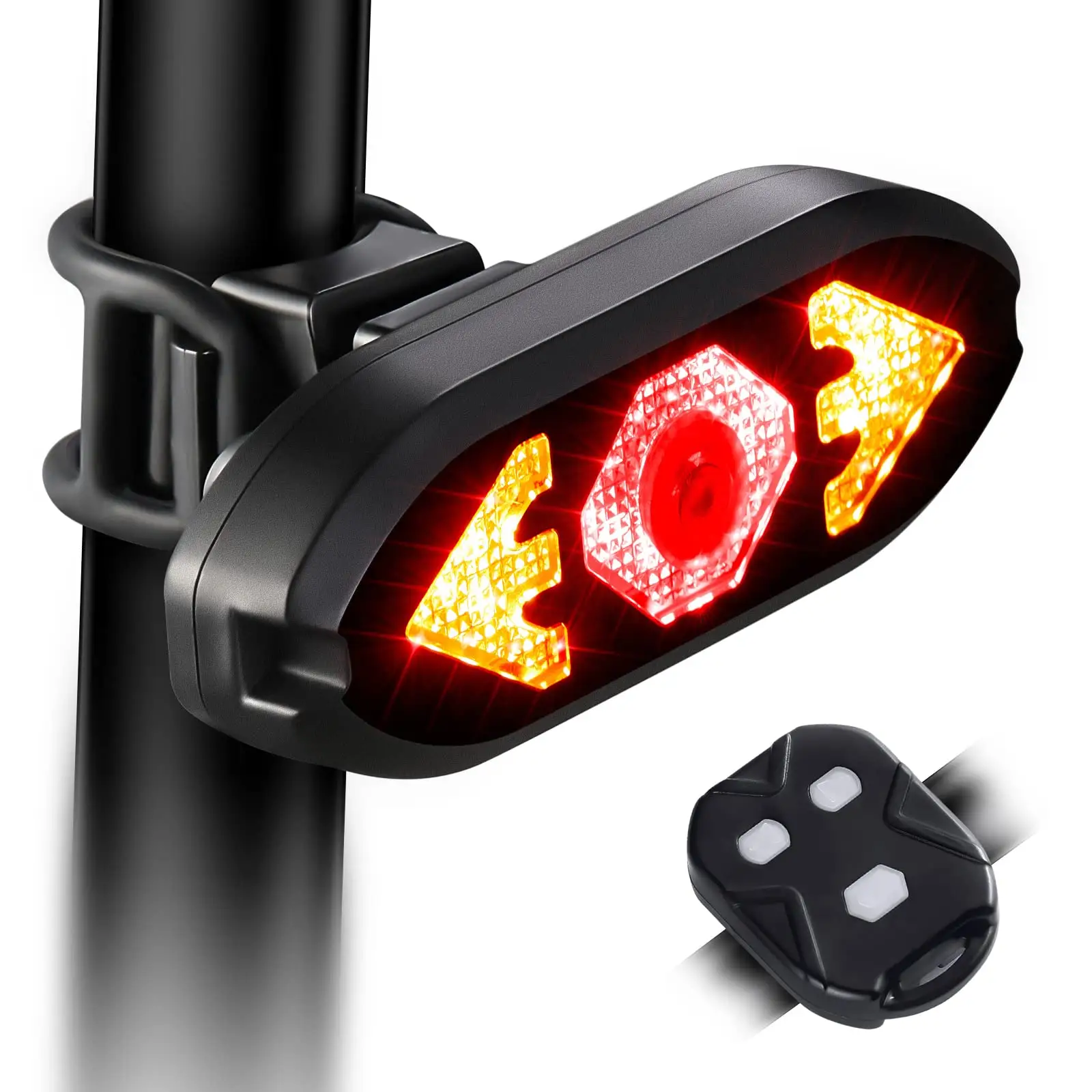 Bike Tail Light with Turn Signals Remote Control Bicycle Rear Lights Bike Horn Alarm Cycling Blinker for Night Riding Bike Light