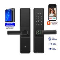 ANG OEM ODM Serrure de porte électrique à empreinte digitale compatible Tuya, avec batterie au lithium biométrique et caméra, pour porte en bois intelligente