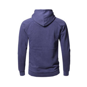 Hoodies pour hommes personnalisés à faible MOQ, en coton épais, couleur unie, grande taille, style décontracté, épaules tombantes, effet vintage délavé - Product Image 3
