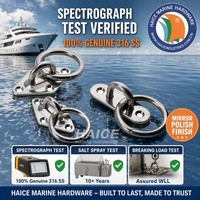 Œil de fixation oblong en acier inoxydable 316 pour usage maritime, anneau en D de 5 mm, plaque de fixation, boucle, gréement, accessoires pour yacht et bateau