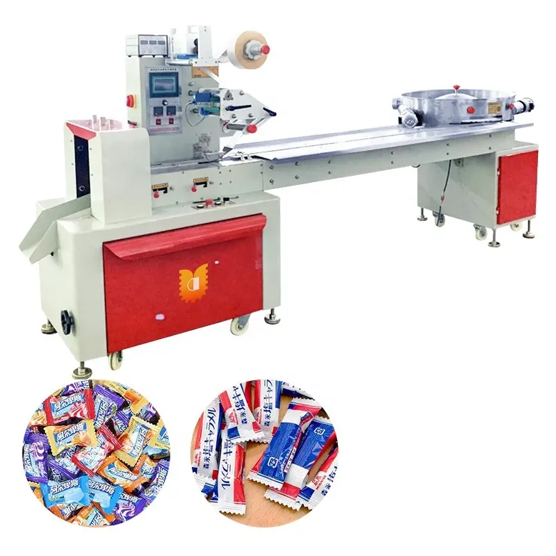 Horizontal High Speed Pillow Type Hard Candy Ball Bread Snack Pleat Packaging Machinery Bear Candy Doypack Packing Machine