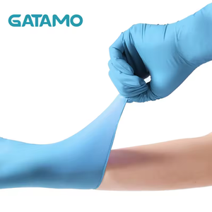 SN035 5g Gants en nitrile médicaux jetables sans poudre bleus pour examen, en vrac, pour hôpital - Product Image 2