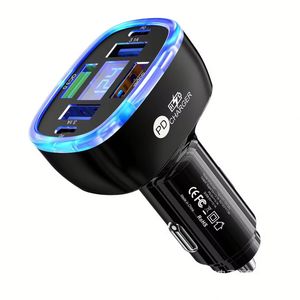 อะแดปเตอร์ชาร์จโทรศัพท์ในรถยนต์ USB-C QC3.0 5V/3A ชาร์จเร็วพิเศษหลายพอร์ตสำหรับโทรศัพท์ทุกรุ่น - Product Image 1
