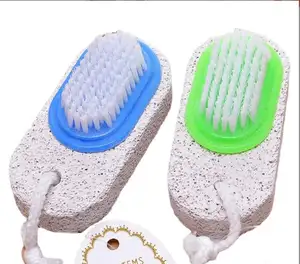 Outils de nettoyage du corps personnalisés, accessoires de Massage des pieds, petite pierre à ponce ovale avec brosse de bain