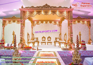 ชุด Mandap งานแต่งงานเจ้าหญิงบอลลีวูดที่สง่างามชุด Mandap งานแต่งงานที่ดีที่สุดของอินเดียมหารานีแมนเดปประเทศสหรัฐอเมริกา - Product Image 3