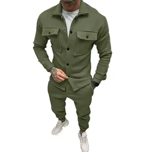 Tzh-6 Мужская одежда, повседневный комплект из двух предметов, комплект из 2 предметов, комплект из Замшевой Куртки и брюк для осени и зимы, спортивный костюм для мужчин