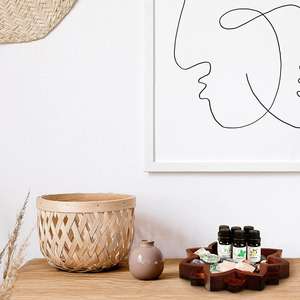 Lotus cristal plateau en bois cristal support pour pierres Lotus forme cristal présentoir bois bijoux plaque étagère méditation - Product Image 5