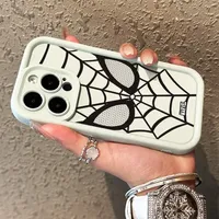 Cool Spider Man Plain Multistep TPU Coque de téléphone souple pour iPhone 14 Pro 15 Plus 13 Pro Max 12 11 X XS XR 7 8 Plus SE 2020 Couverture