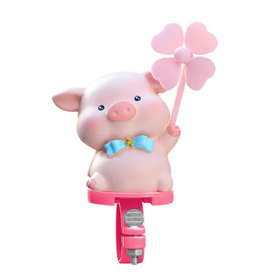 Décoration de moulin à vent cochon mignon pour guidon de vélo électrique, accessoire léger en résine rose girly pour cruiser - Product Image 5