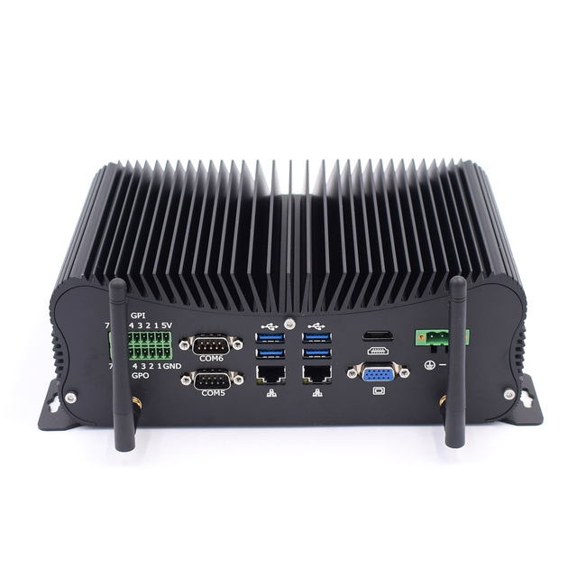 2 Lan 3G/4G Sim LTE RS232/485 Fanless Mini PC Intel Core I7 8550U I5 7267U 4K HTPC Desktop Computer GPIO LPT 12V Low Power