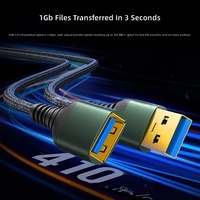Câble d'extension USB 3.0 en nylon tressé IDEAL, 1m/2m/3m, longueur personnalisable, mâle vers femelle, charge rapide 5A, transfert de données 5 Gbps