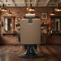 Fauteuil de Barbier en Cuir PU, Hydraulique, Pivotant, Réglable en Hauteur, Durable, Vente en Gros Direct Usine pour Salon de Coiffure Homme