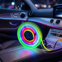 Kit d'éclairage d'ambiance LED flexible haut de gamme pour intérieur de voiture, à basse tension, découpable, pour la décoration du tableau de bord et des pieds des passagers