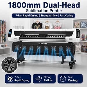 Impresora de sublimación de 1800 mm con doble cabezal, transferencia térmica rollo a rollo, XP600 I3200, máquina de impresión textil para camisetas y telas. - Product Image 1