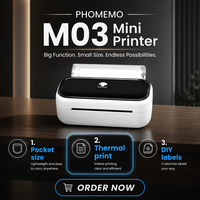 Printer Termal Portabel M03 Nirkabel Mini Saku Printer Foto Mobile Tanpa Tinta Pembuat Stiker untuk Pelajar Belajar Buku Tempel Jurnal