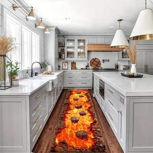 Alfombra de corredor de llama de ilusión óptica 3D, alfombra de cocina larga de <span class=keywords><strong>Lava</strong></span> abstracta, alfombra Retro de roca con grietas, Alfombra de entrada hecha a máquina para el hogar - Product Image 3