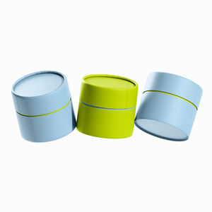 Boîte cylindrique de luxe en carton recyclable, personnalisée et imprimée, avec couvercle et base, pour emballage cadeau de thé en sachet ou de bouteille alimentaire. - Product Image 4