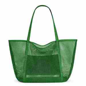 Custom Embroidery Logo Rattan Mesh Beach <b>Bag</b> Handmade Crochet Straw Tote <b>Bag</b> Women - Product Image 3