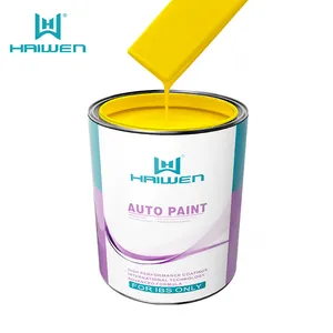 Haiwen Marca de pintura automotiva 1k Cor amarela limão Atacado 4S Loja de produtos para cuidados com o carro Produtos para pintura de repintura de automóveis