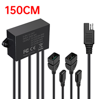 Câble répartiteur d'alimentation SAE, convertisseur DC8-32V, adaptateur de charge rapide, multi-ports SAE vers USB, cordon de charge pour moto, panneau solaire