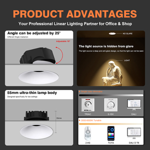 <span class=keywords><strong>Spot</strong></span> <span class=keywords><strong>LED</strong></span> COB à télécommande en aluminium, 12W, 5 températures de couleur réglables, luminosité optimisée et design anti-éblouissement – Meilleures ventes - Product Image 3