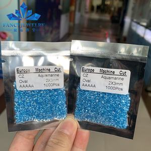 Wuzhou-Corte ovalado resistente al calor de alta calidad, 2x3mm, 3x5mm, aguamarina, Topacio Azul, Circonia cúbica, piedra suelta, ajuste de cera - Product Image 1