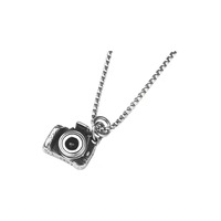 Mode Vintage En Acier Inoxydable Projection Personnalisée Caméra Cachée Pendentif Collier Pour Couple Saint Valentin Cadeau