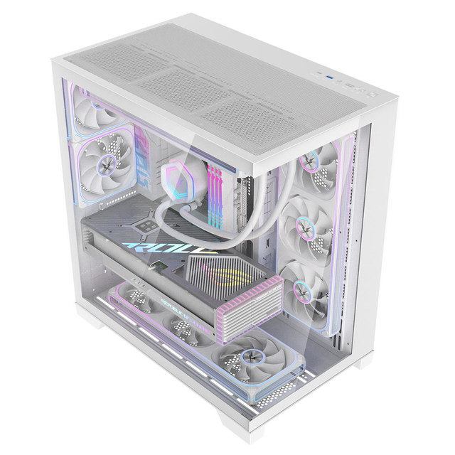 Ruix O11Vision-SE BTF White ATX Full Tower Aluminum Alloy Compatible 120mm Cooling Fans Rear 360mm Liquid Cooler Gaming Case