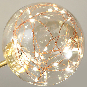 Plafonnier nordique de luxe Starlight, 80cm, design à 6 lumières, abat-jour en verre dépoli, finition dorée, éclairage romantique pour chambre à coucher et salon - Product Image 5