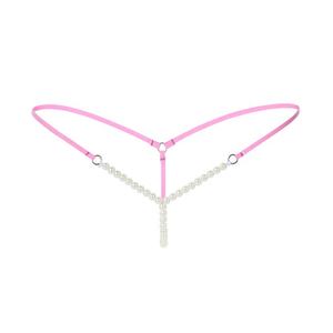 Tangas sexys de mujer más vendidas con entrepierna abierta, cadenas de cuentas, bragas de talle bajo, ropa interior tipo T-back con perlas y bolas. - Product Image 2