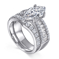 Modyle — bague de luxe en argent et Zircon, ensemble de bagues en 3 ct, 7x14mm