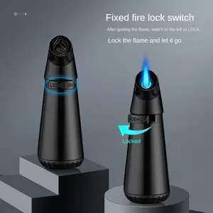 Customizable Design Cigar Pipe Lighter Adjustable Windproof Blue Flame Straighgun Torch