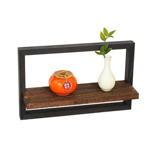 Wooden square <b>wall</b>-mounted <b>storage</b> shelf for home use in living room, kitchen, and bedroom; suitable for <b>hanging</b> picture frames. - Product Image 5