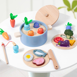 Cucina interattiva in legno giocattoli alimentari <span class=keywords><strong>per</strong></span> divertente simulazione di taglio <span class=keywords><strong>per</strong></span> <span class=keywords><strong>i</strong></span> bambini della scuola materna <span class=keywords><strong>i</strong></span> genitori fingono di giocare frutta verdura - Product Image 3
