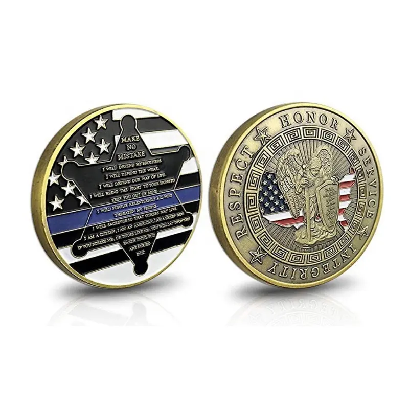 الولايات المتحدة الأمريكية مكتب رقيقة الخط الأزرق خدمة الشرف النزاهة احترام المعادن عملة مخصصة العملات القديمة
