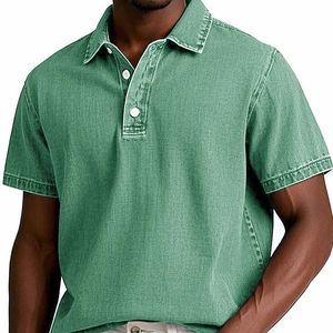 Polo de Manga Corta Retro de Color Sólido para Hombre, Nuevo Modelo 2026, con Logotipo Personalizable - Product Image 6