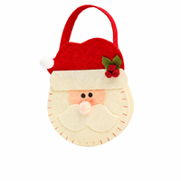 3D Weihnachts-Cartoon Filz-Tragetaschen, Santa Schneemann Rentier mit Weihnachtsmütze-Dekor, Wiederverwendbare Weihnachtsparty Süßigkeiten-Geschenktüten für Kinder