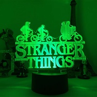 Veilleuse LED 3D pour séries TV américaines, à changement de couleur, avec capteur tactile, double face, en plastique, style gaming
