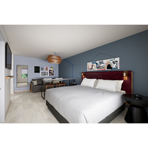 <span class=keywords><strong>Atwell</strong></span> Suites Hotelmöbel Maßgefertigte Melamin 5-Sterne-Hotelmöbel-Design Langlebige Holz-Badezimmer-TV-Wandpaneele für Apartments - Product Image 1