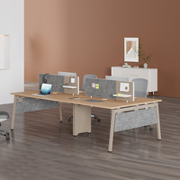Mobilier de coworking, poste de travail modulaire en espace ouvert, bureau de luxe pour 6 personnes