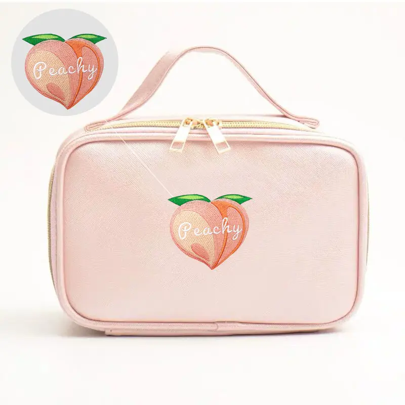Patch from china custom iron on customize Fruit heart-shaped pink peaches women's jackets Embossed dresses embroidery patches