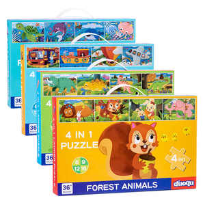 Set di <span class=keywords><strong>Puzzle</strong></span> 3D in Legno Montessori Avanzato Quattro-in-Uno per Coordinazione Occhio-Mano 2-4 Anni Giocattolo DIY Unisex per Bambini <50 Pezzi - Product Image 6