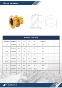 Nuevo accesorio marino HF: Conexión pasante de latón de 3/4 pulgadas con arandela para reemplazo en yates y embarcaciones - Taiwán - Product Image 3
