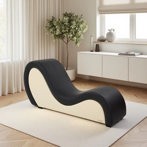 كراسي للكبار Tantrar لغرفة المعيشة أريكة من الجلد الصناعي للصالة لليوغا والتأمل والاسترخاء والتمارين الفندقية استخدام تان - Product Image 5